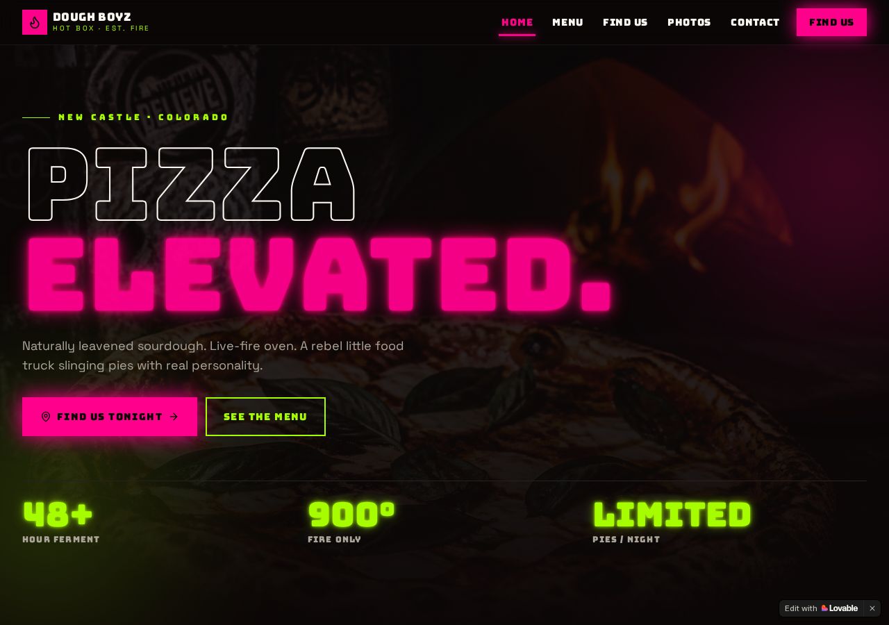 Pizza Food Truck website screenshot