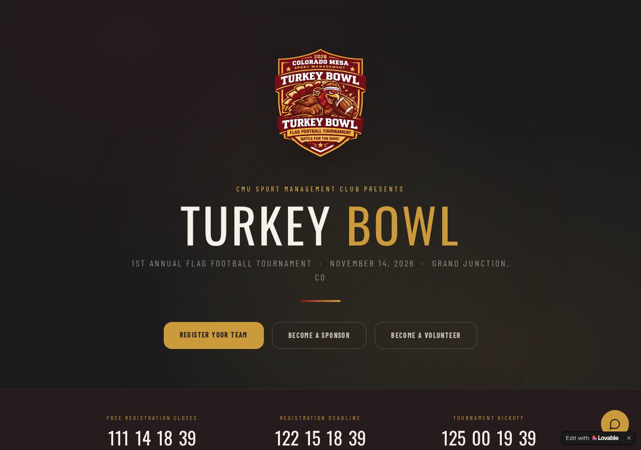 Turkey Bowl — CMU Sport Hub website screenshot